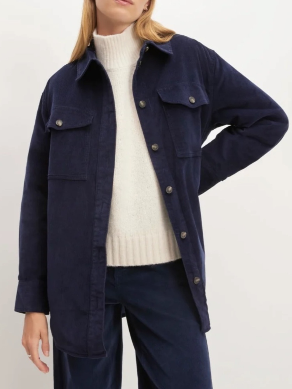 EVERLANE- THE CORDUROY OVERSIZED SHIRT JACKET BlUE size S